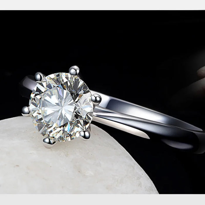 Fine Wedding Rings for Men Women Gift S925 Sterling Silver Color