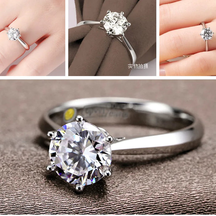 Fine Wedding Rings for Men Women Gift S925 Sterling Silver Color