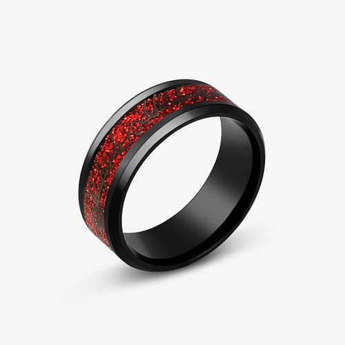 2025 Fashion Men Stainless Steel Celtic Dragon Ring Inlaid Red Blue