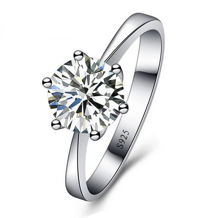 Fine Wedding Rings for Men Women Gift S925 Sterling Silver Color