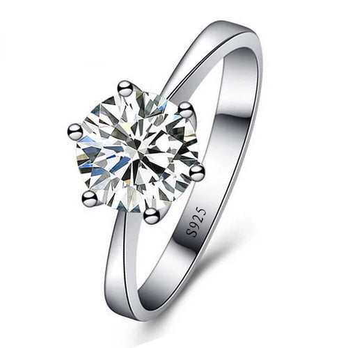 Fine Wedding Rings for Men Women Gift S925 Sterling Silver Color