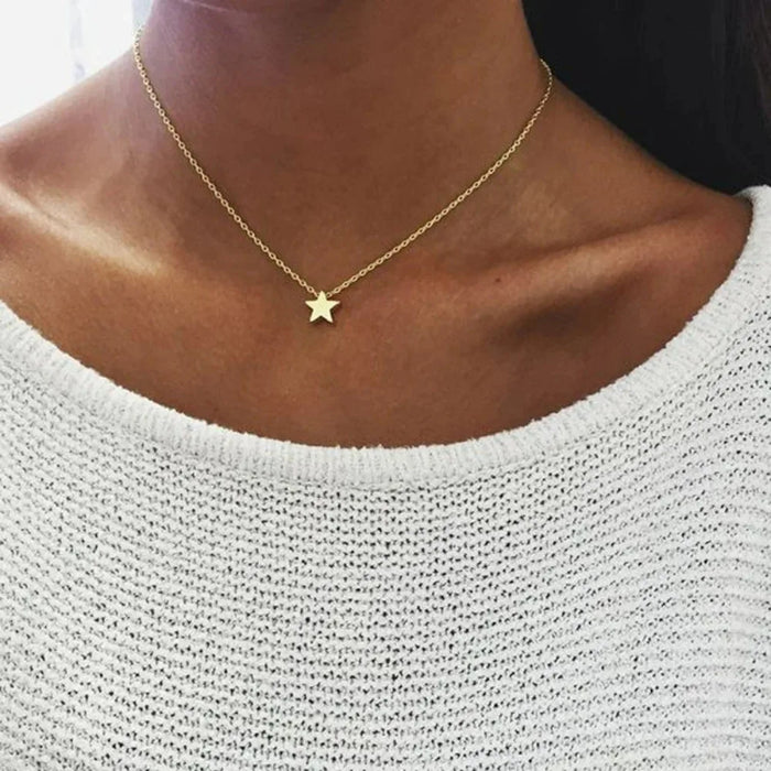 2024 New Women Chocker Gold/Silver Color Chain Star Heart Choker