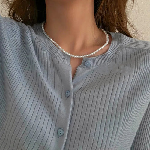 Imitation Pearl Trendy Love Heart  Choker Necklace Female Personality