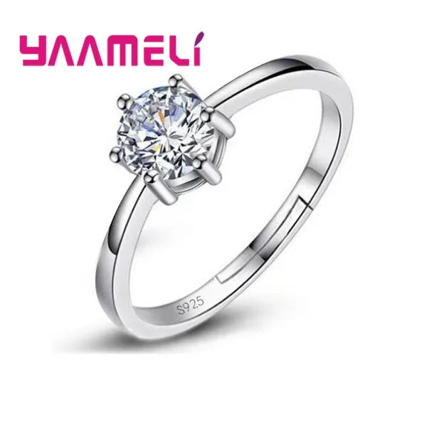 Fine Wedding Rings for Men Women Gift S925 Sterling Silver Color