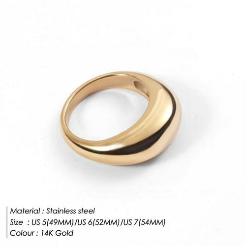 E-manco Fashion Simple Stainless Steel Rings For Women Arc Rings