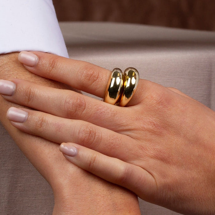 E-manco Fashion Simple Stainless Steel Rings For Women Arc Rings