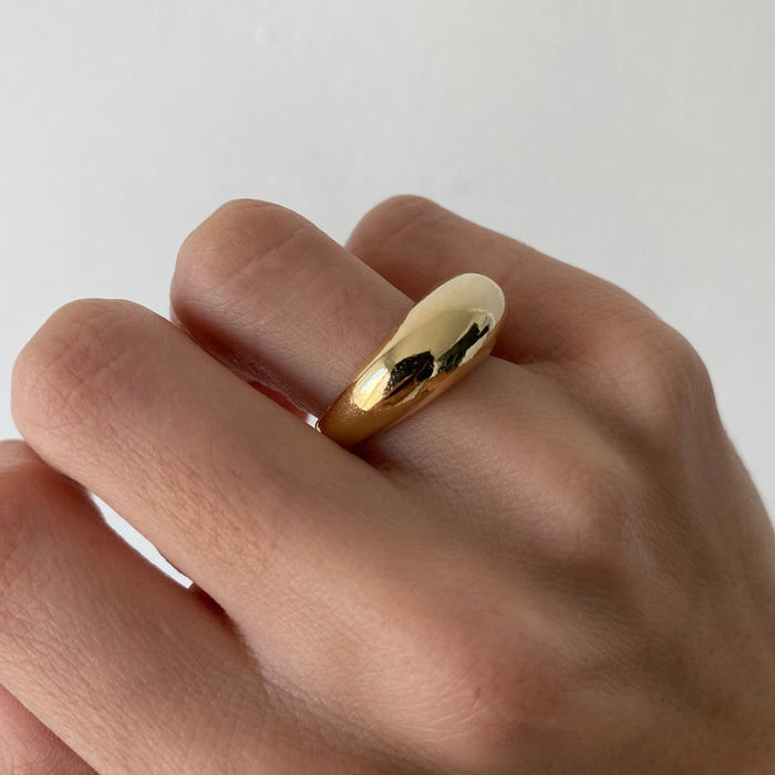 E-manco Fashion Simple Stainless Steel Rings For Women Arc Rings